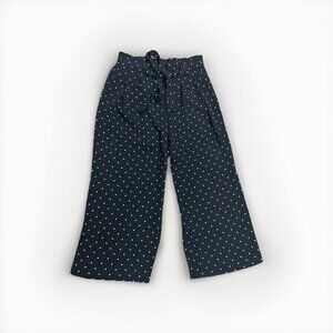 Zara Polka Dot Crop Business Casual Pants Trousers Wide Leg Size M Basic Black